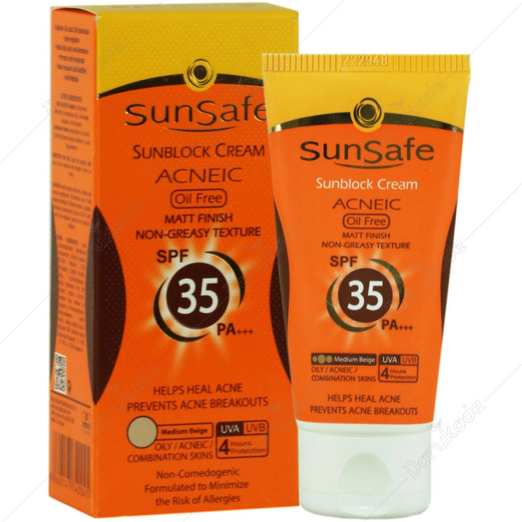 کرم ضدآفتاب SPF 35 آنتی آکنه سان سیف رنگی