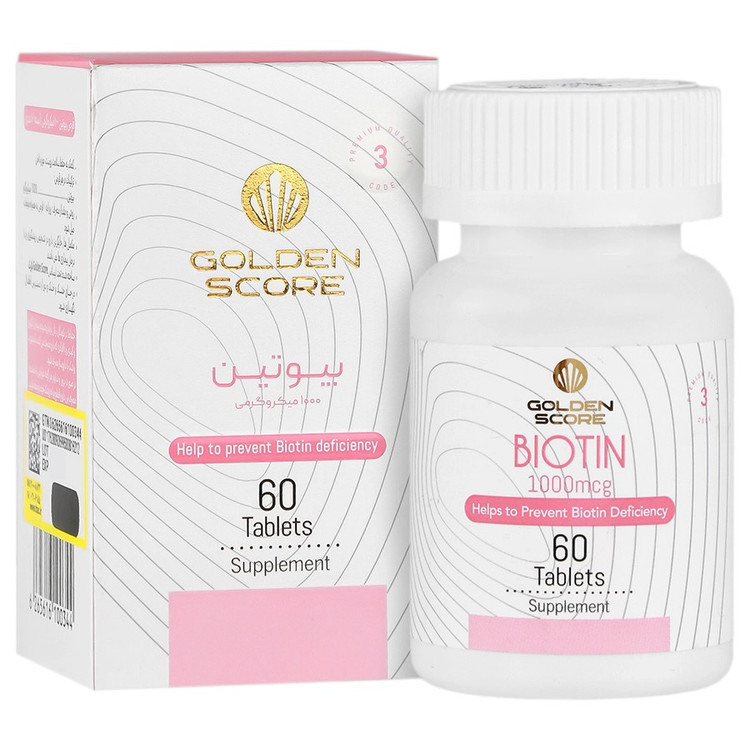 قرص بیوتین ۱۰۰۰ میکروگرم گلدن اسکور ۶۰ عددی